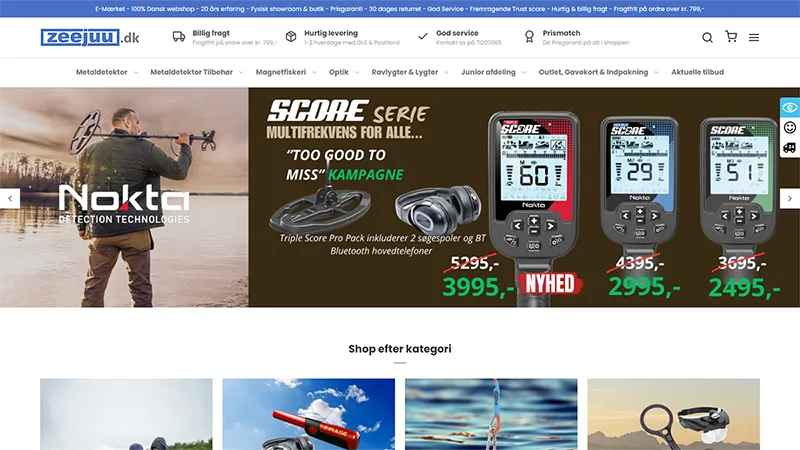 Forside-screenshot af Zeejuu webshop
